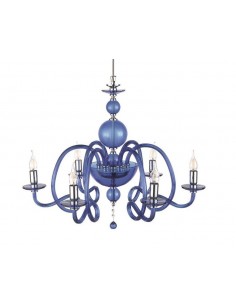 Glass chandelier and blue crystal
